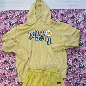 Isn't It Lovely Sami Ryan sweatshirt and sweatpants Set. Spot on sleeve as shown